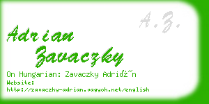 adrian zavaczky business card